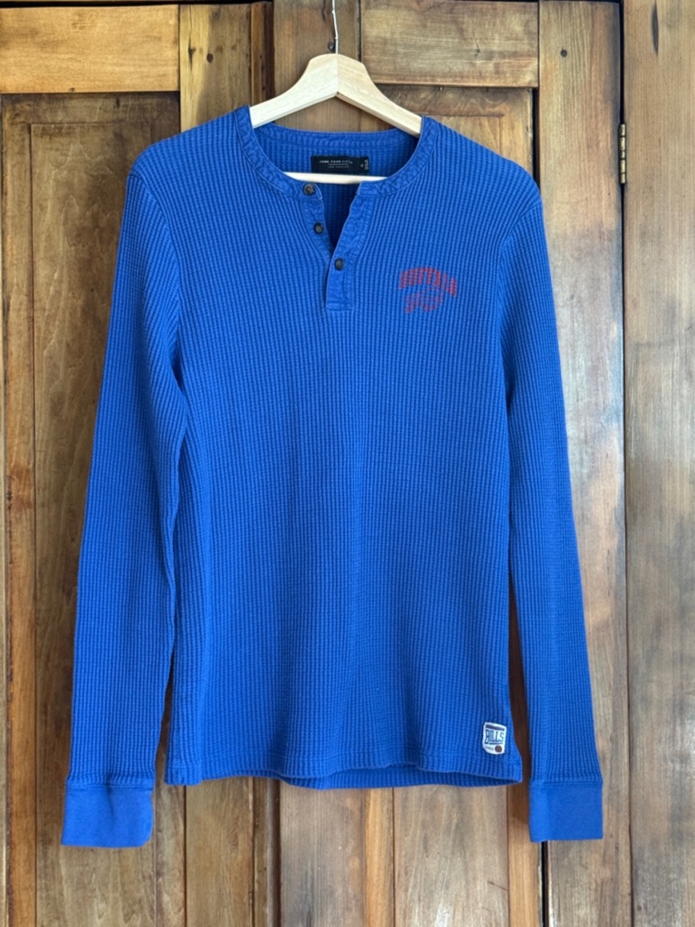 Junk Food Clothing XL Buffalo Bills Blue Waffle-Knit Top